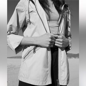MyAnorak Packable Nylon Zip Up Jacket Size L In Biege